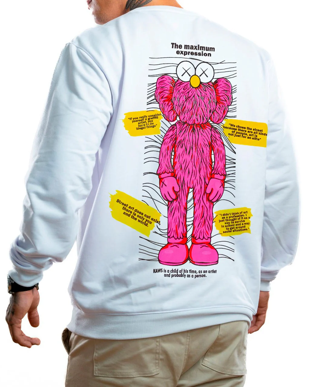 Buzo Blanco Kaws Rosado