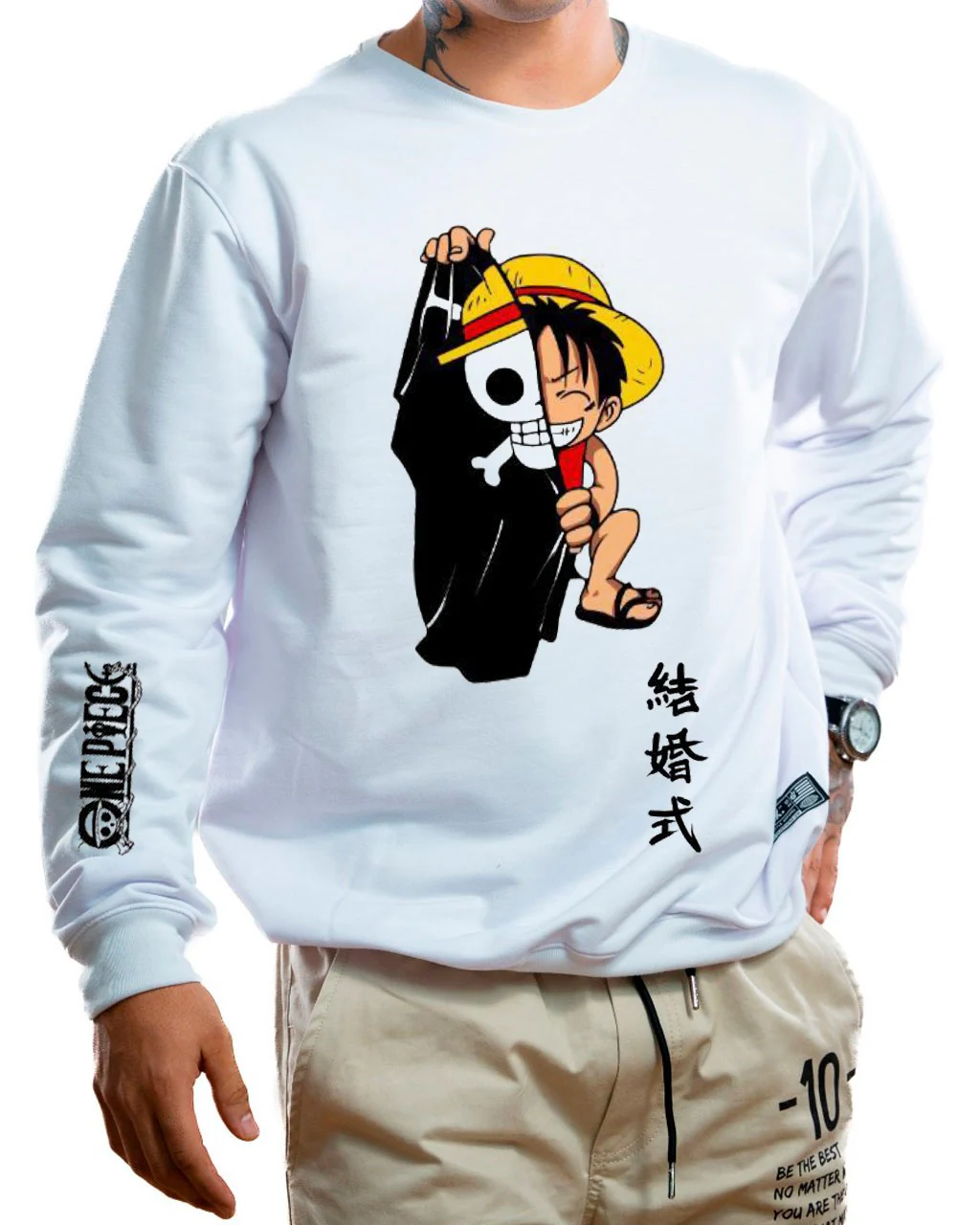 Buzo blanco piece calavera