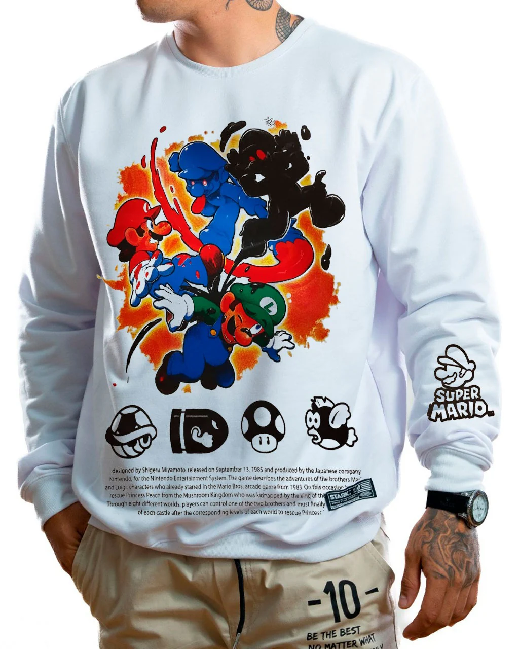 Buzo blanco SUPER mario pintura
