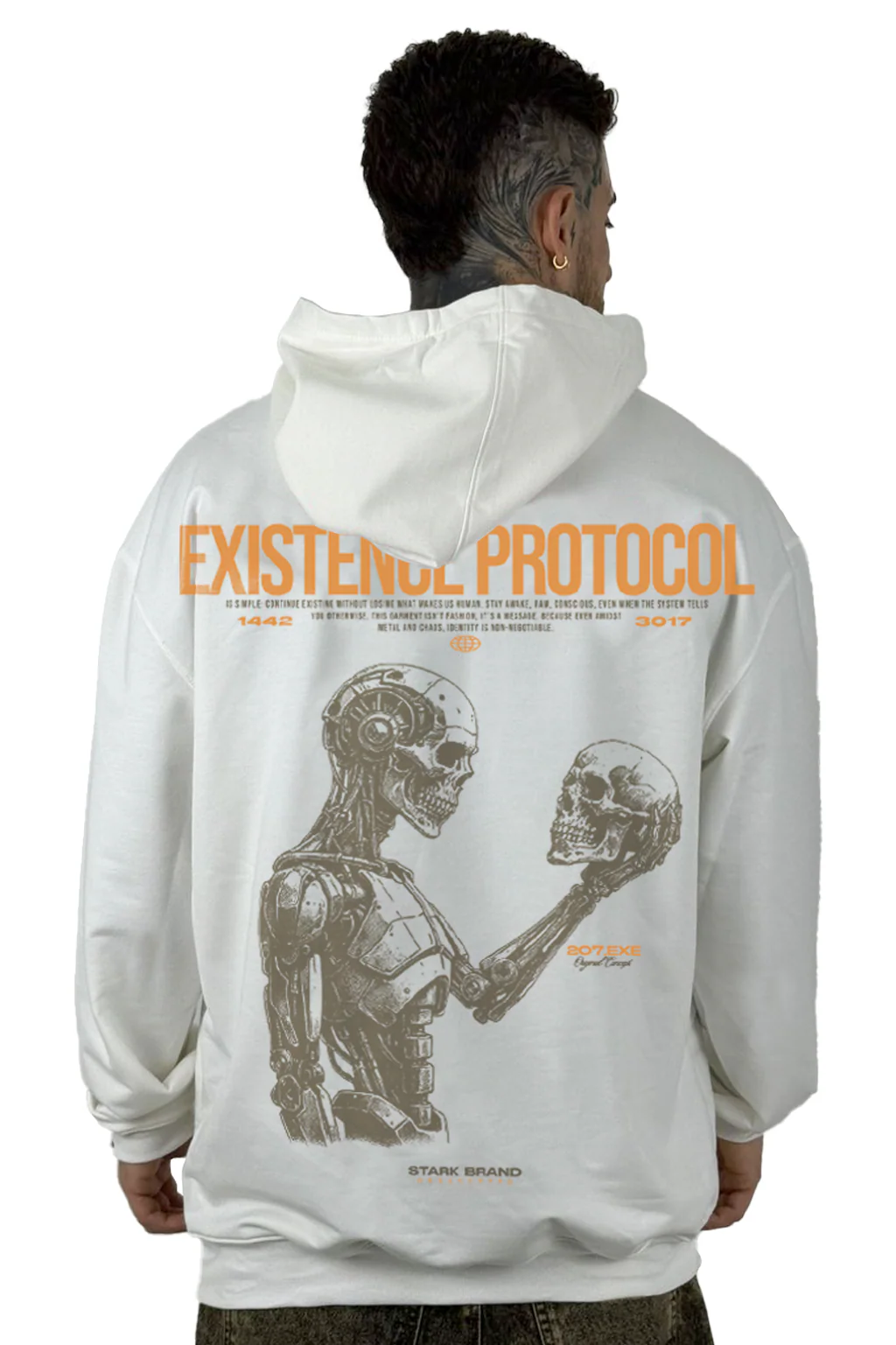 Buzo Capucha Blanco Existence Protocol
