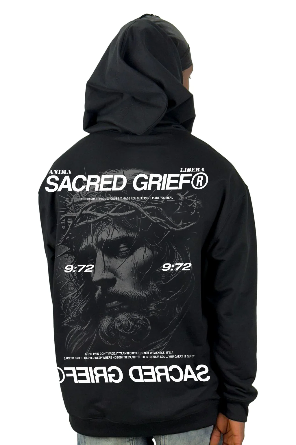 Buzo Capucha Negro Sacred Grief
