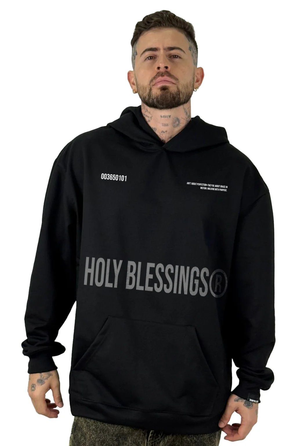 Buzo Capucha Negro Holy Blessings - Image 2