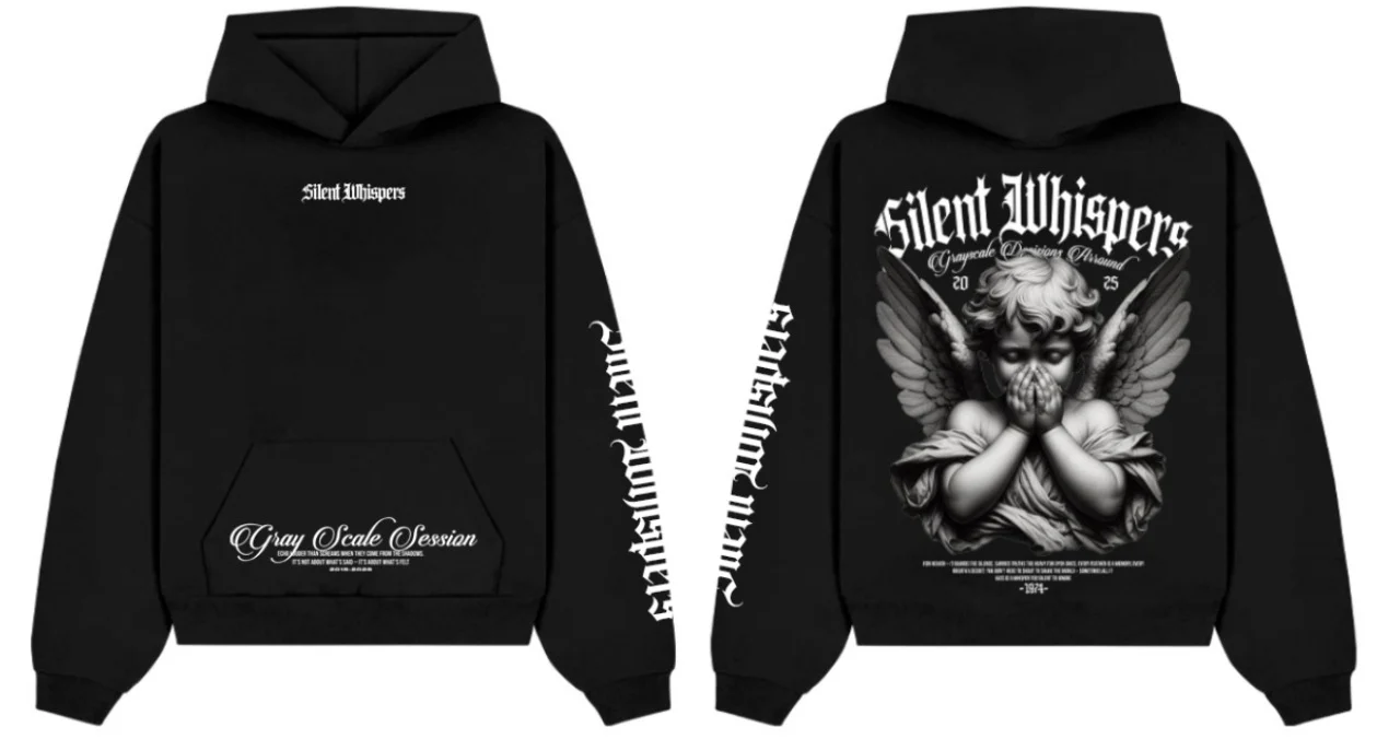 Buzo Negro capucha Silent Whispers