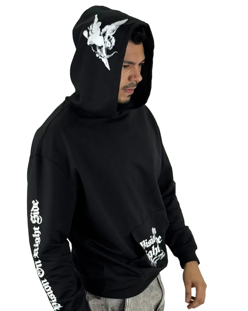 Buzo Negro capucha Vision On Right Side