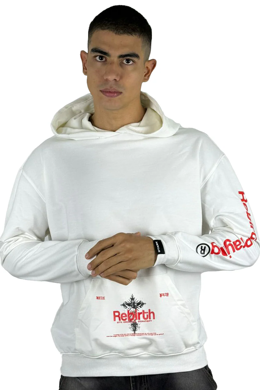 Buzo Capucha Blanco Hueso Rebirth - Image 2