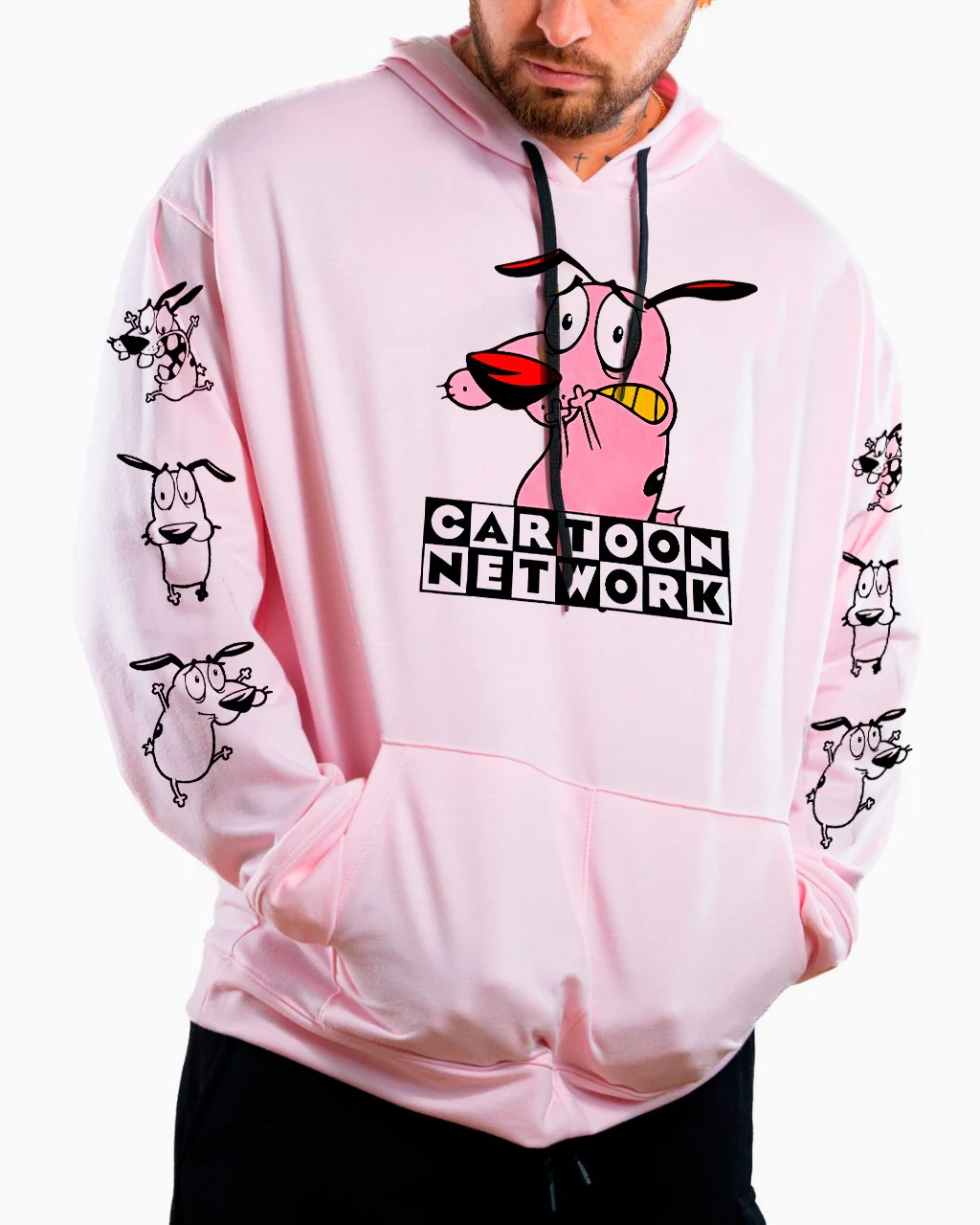 Buzo rosado cartoon capucha