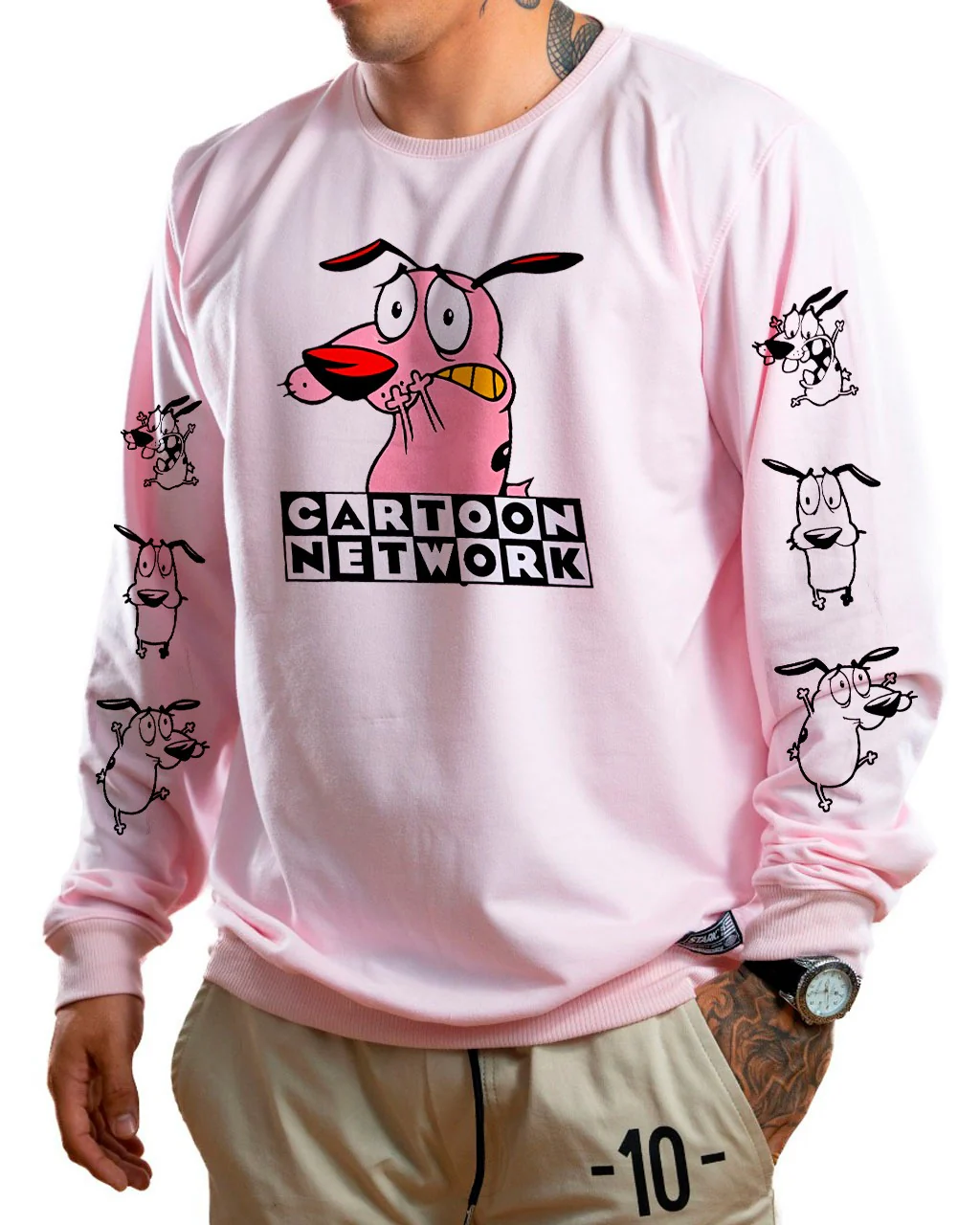 Buzo rosado coraje cartoon