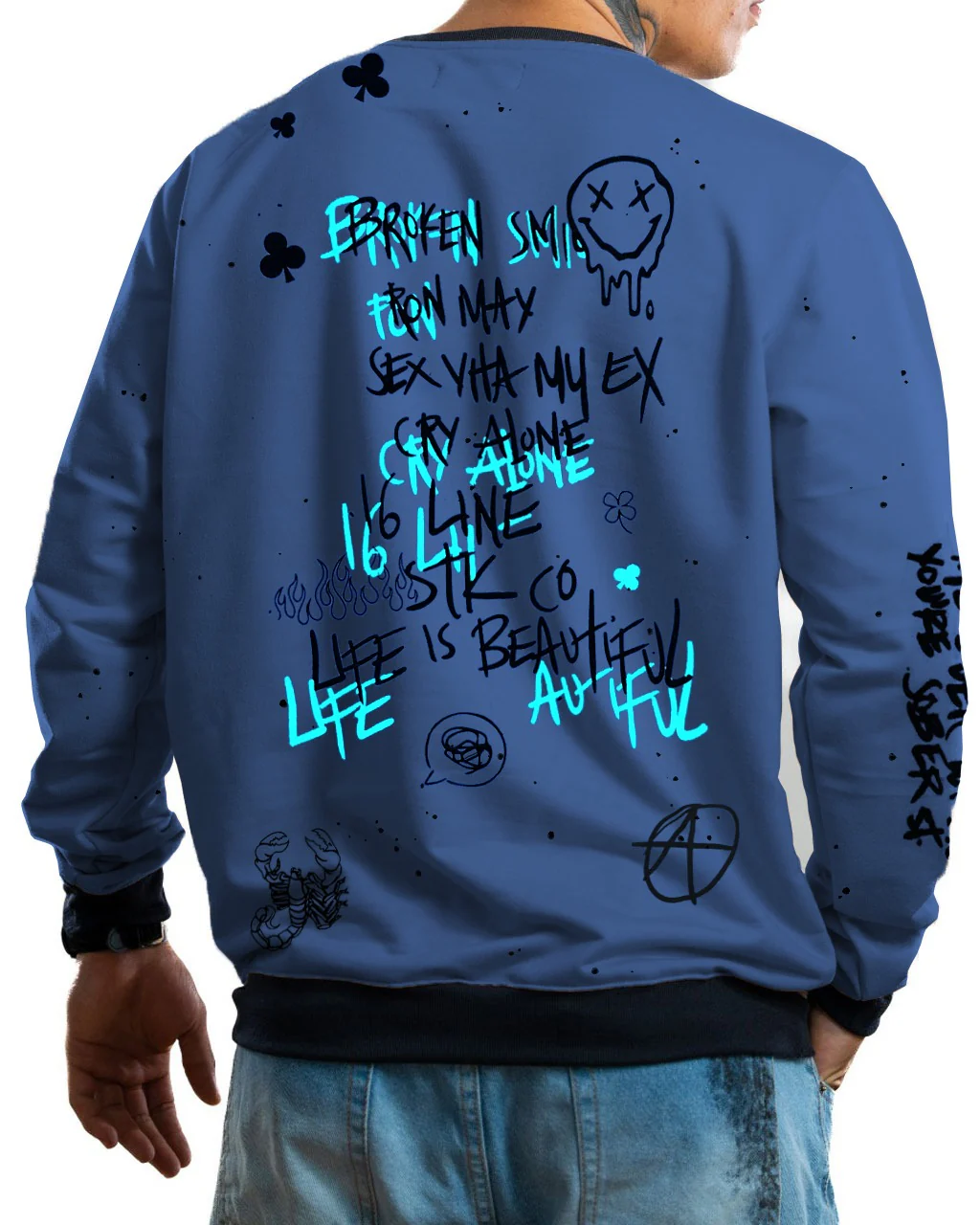 Buzo Sad Face Sea Blue