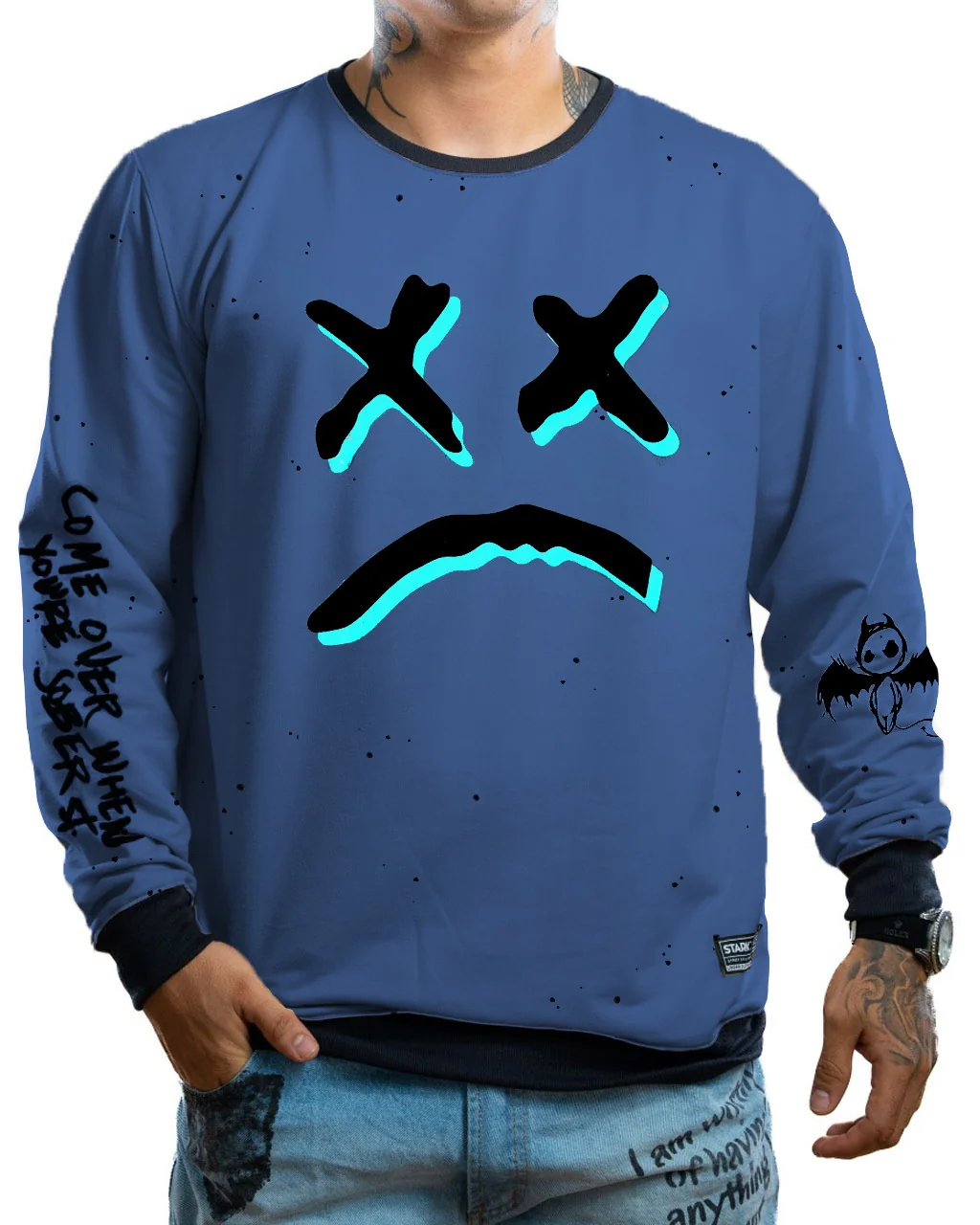 Buzo Sad Face Sea Blue - Image 2