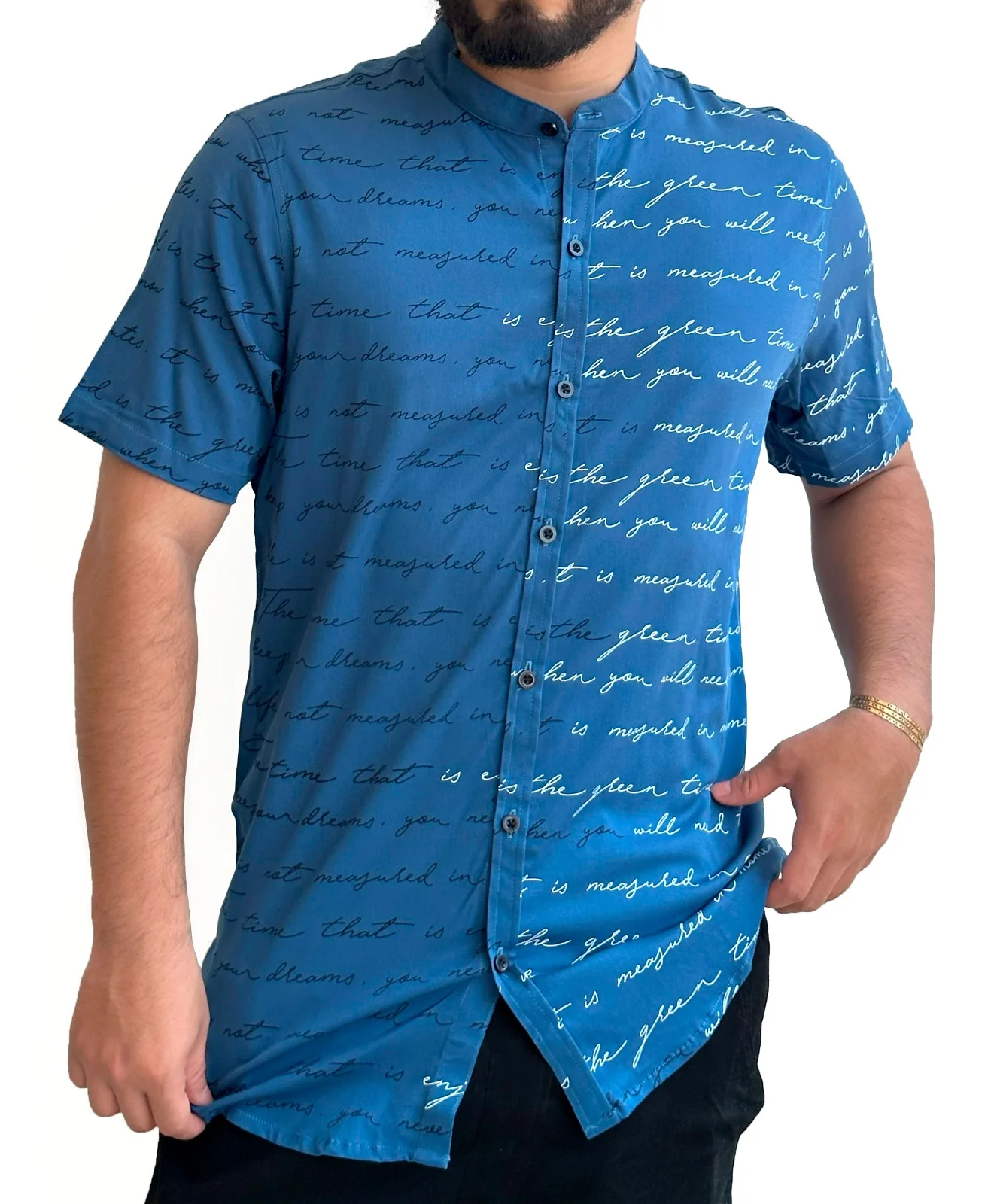 Camisa Azul Firmas