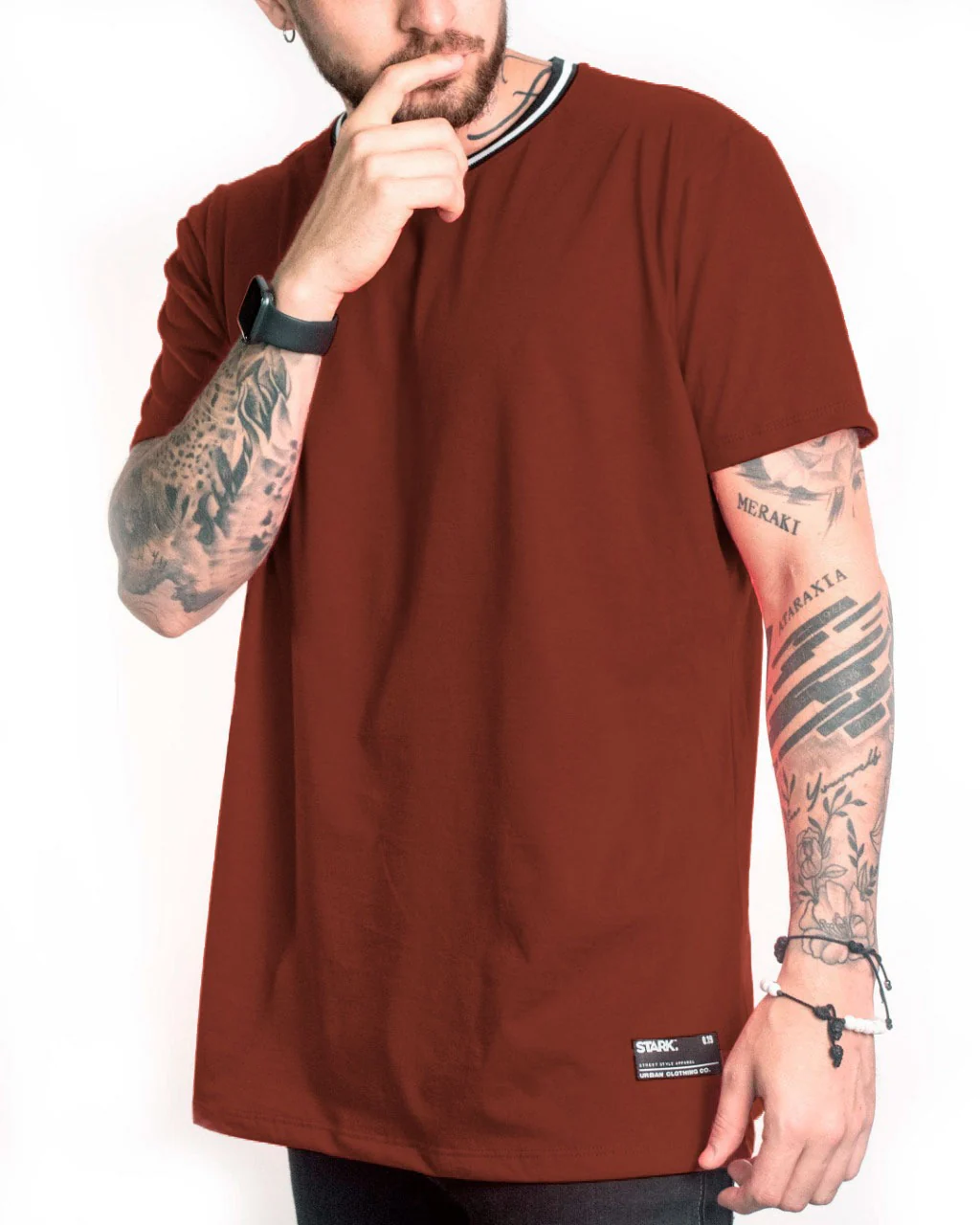 camiseta basica terracota rib