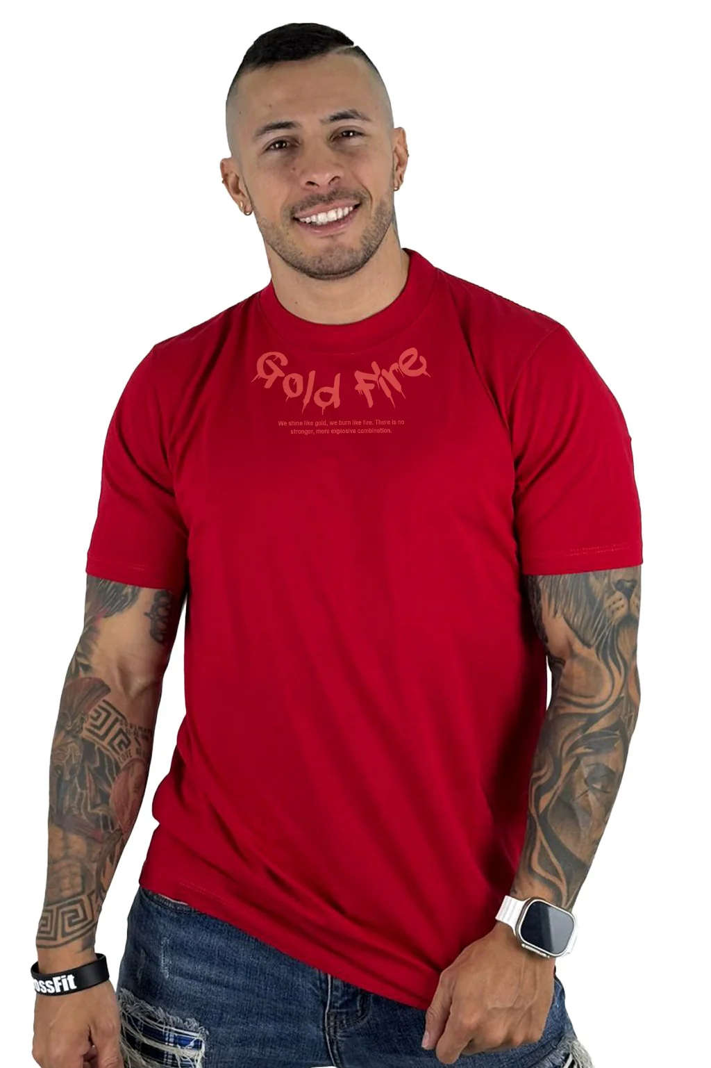 Camiseta gold fire roja - Image 2