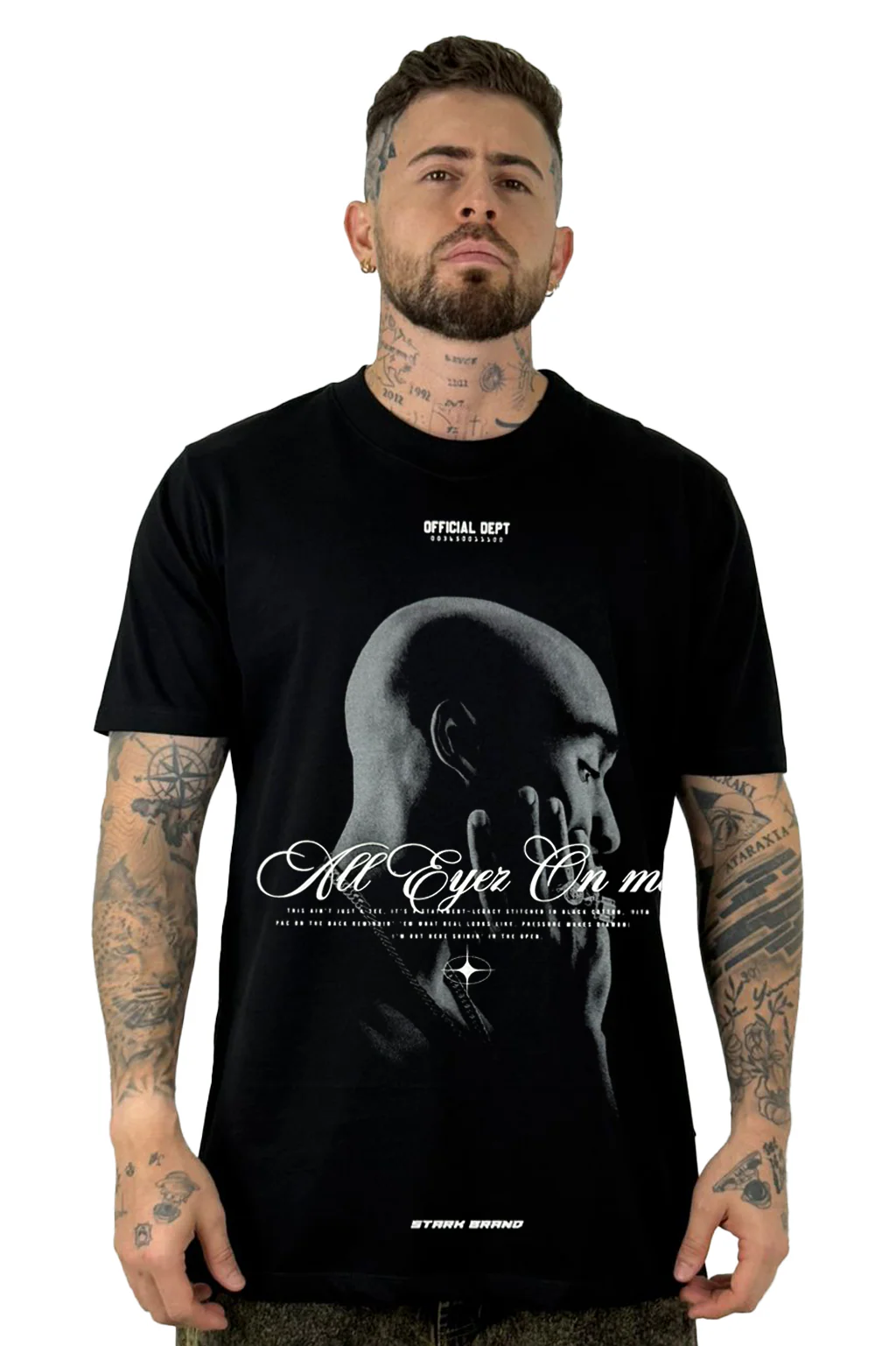 Camiseta Negra All Eyes On Me Alto Gramaje