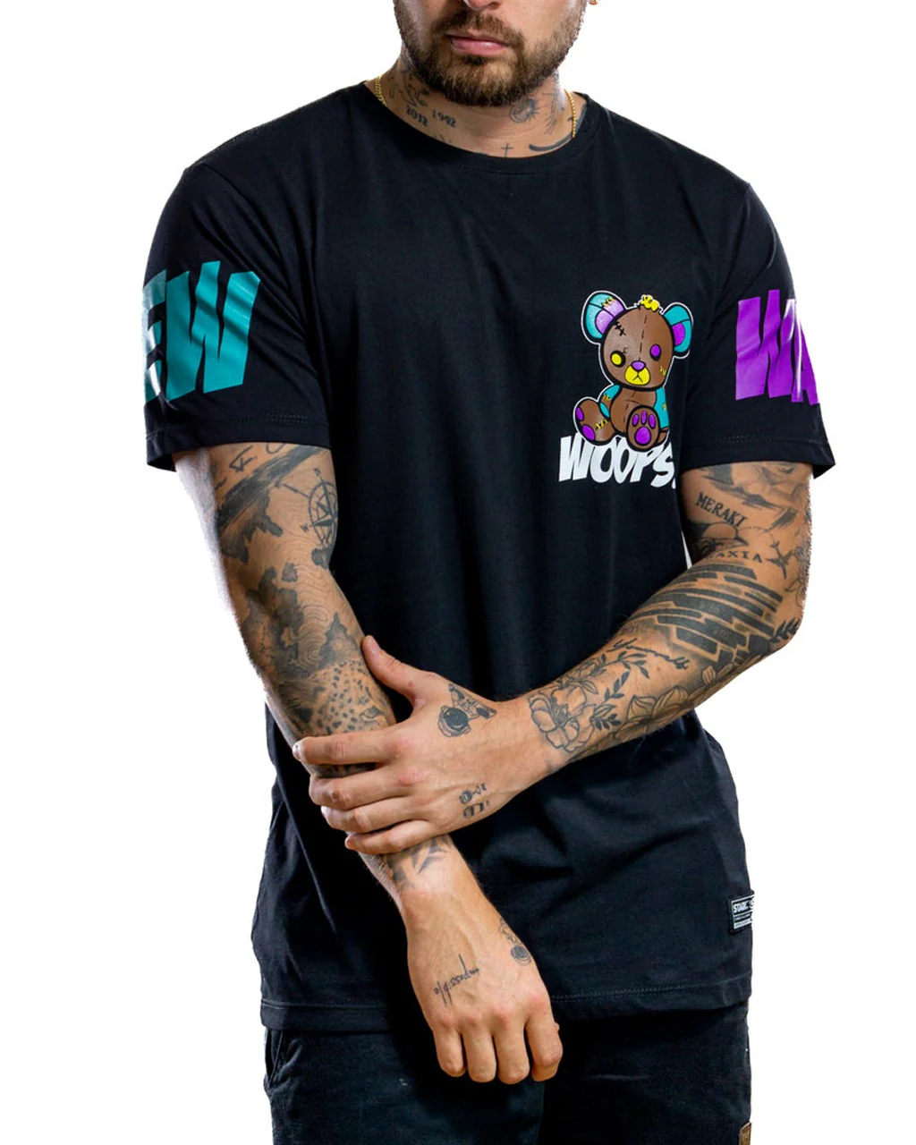 Camiseta Negra Bear Woops