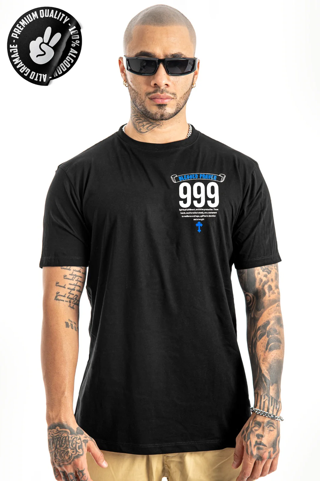 Camiseta negra Blessed 999 Alto Gramaje - Image 3