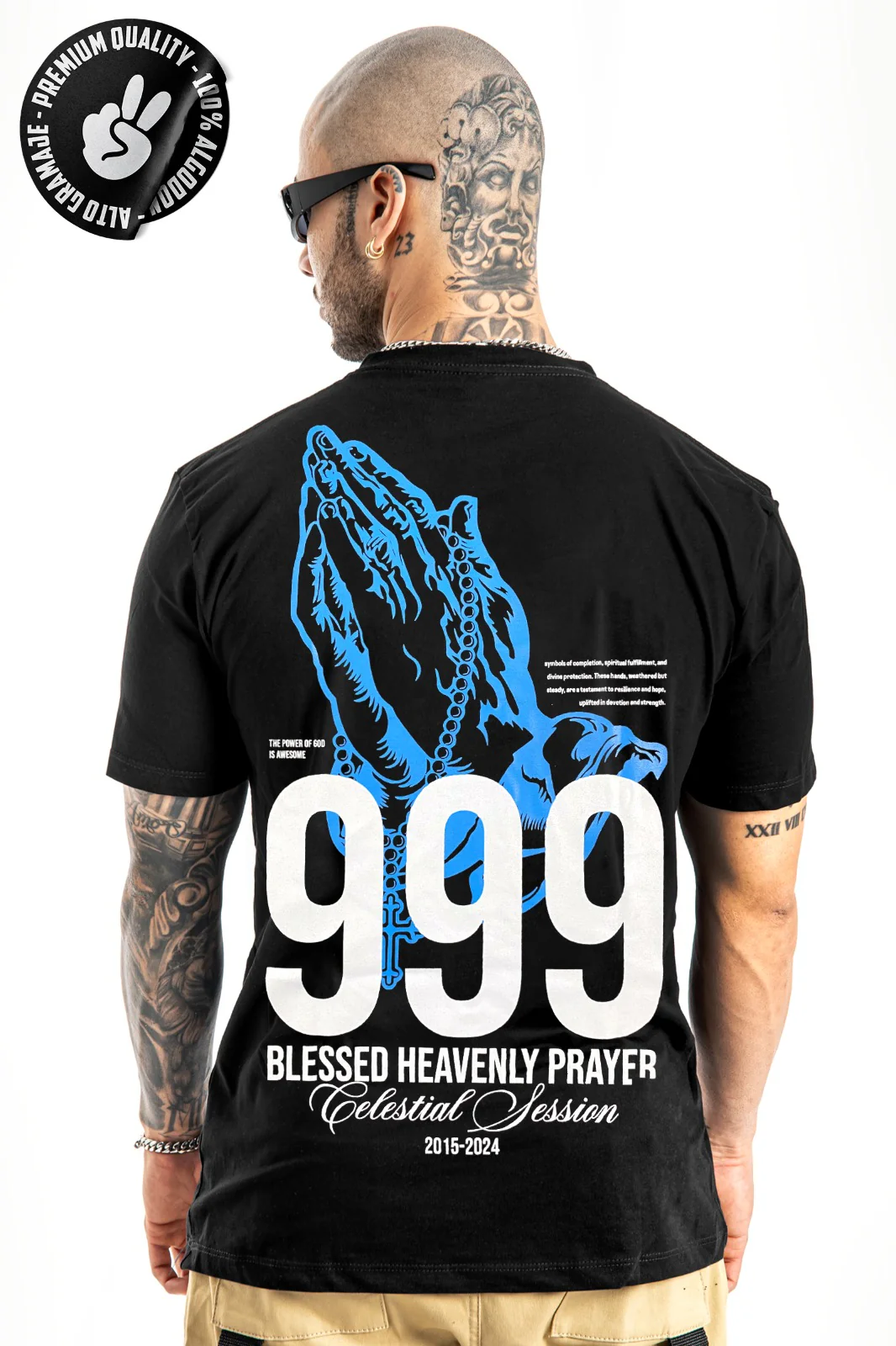 Camiseta negra Blessed 999 Alto Gramaje - Image 4