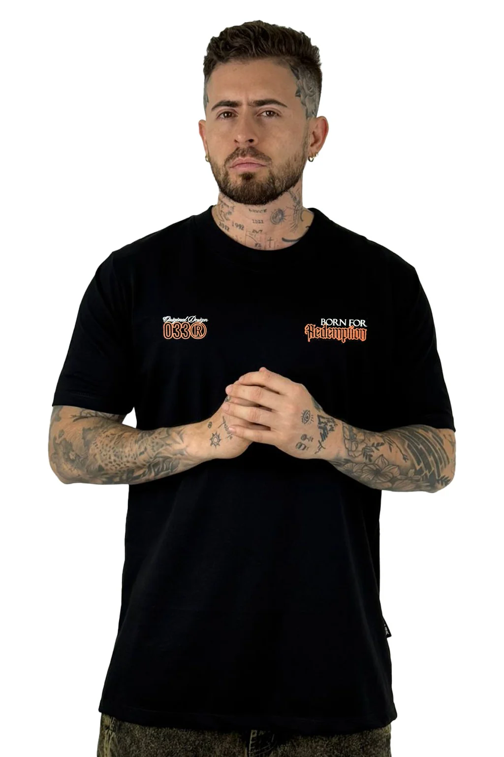Camiseta Negra Born For Redemption Alto Gramaje - Image 2