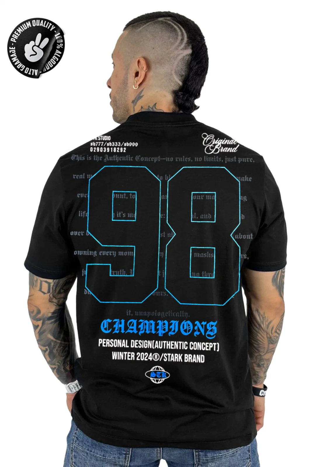 Camiseta negra Champions 98 Alto Gramaje - Image 2