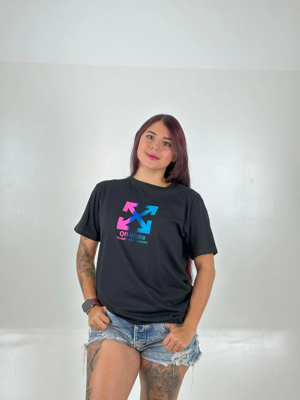 Camiseta negra difuminado off
