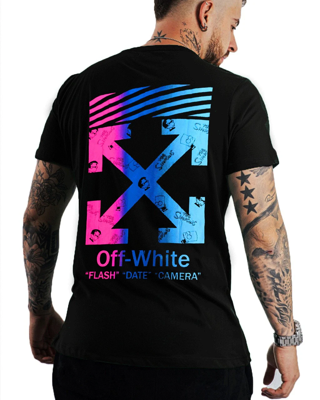 Camiseta negra difuminado off - Image 2