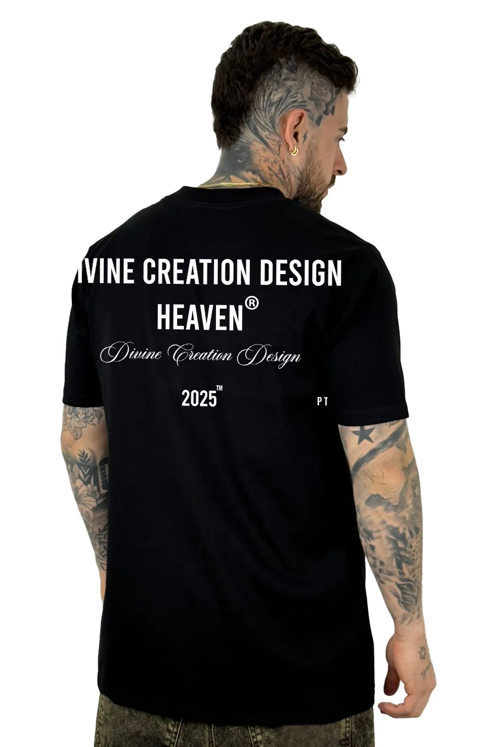 Camiseta Negra Divine Creation Desing Alto Gramaje - Image 2