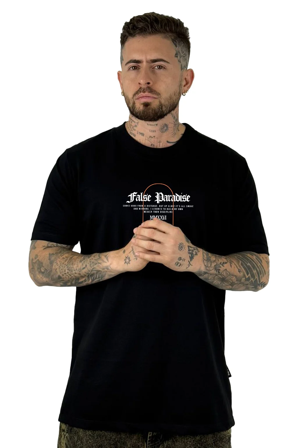 Camiseta Negra False Paradise Alto Gramaje - Image 2