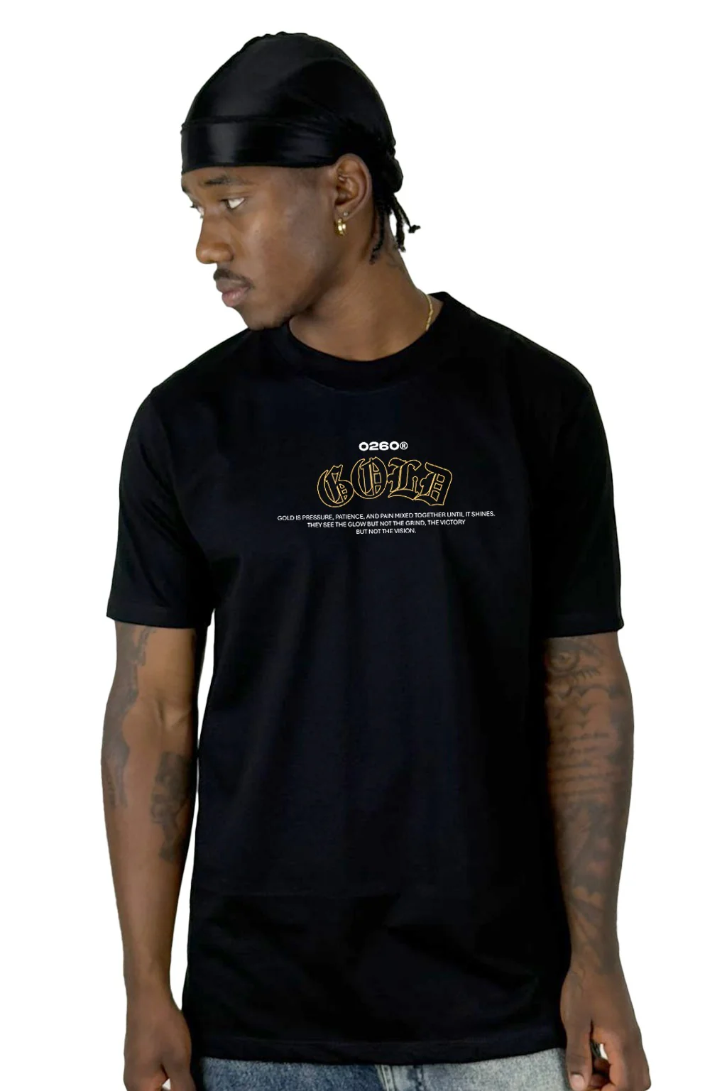 Camiseta Negra Gold Angel Alto Gramaje - Image 2