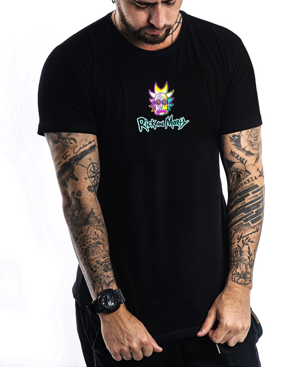 Camiseta Negra Rick And Morty