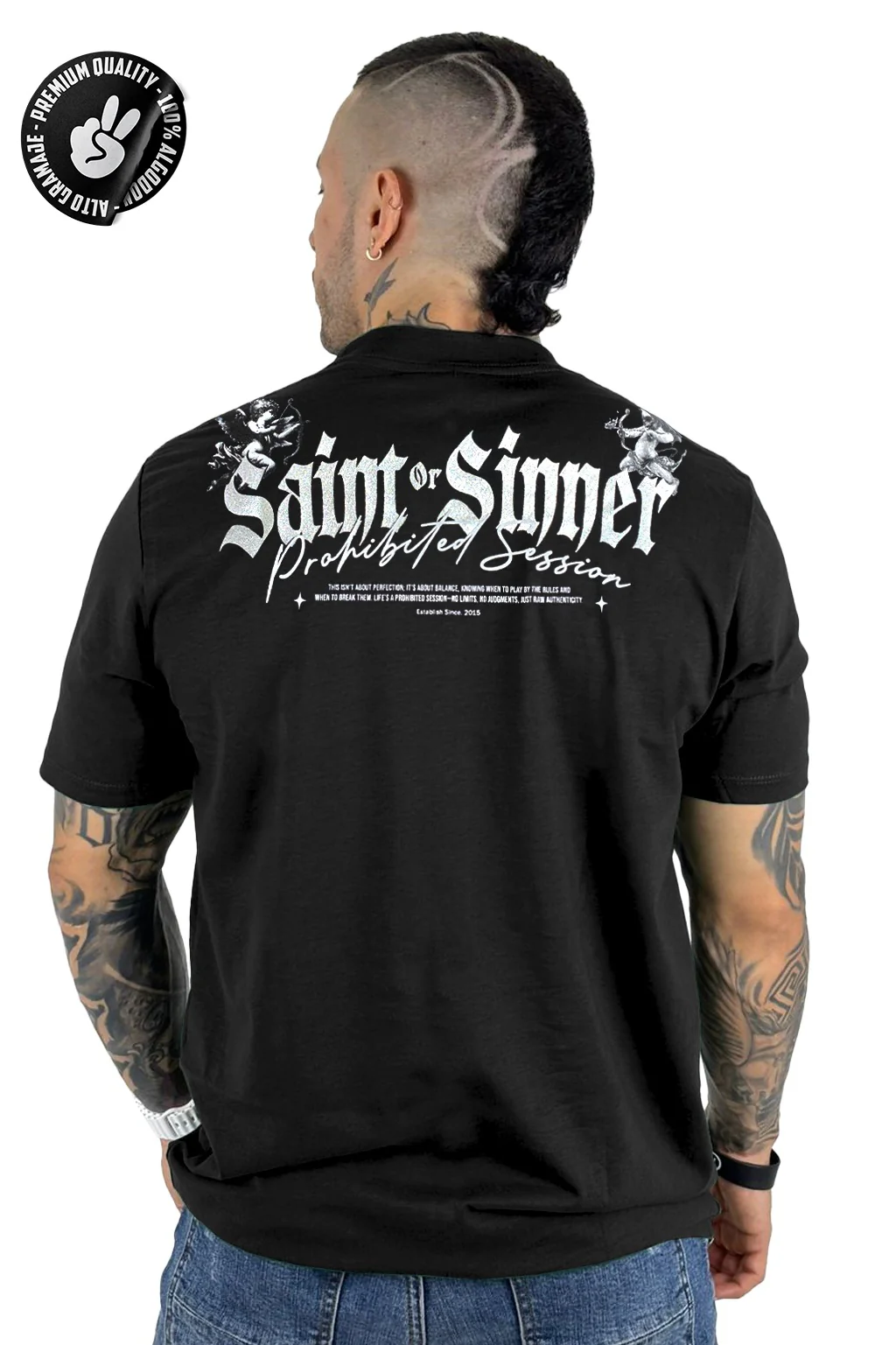 Camiseta negra Saint Sinner Alto Gramaje - Image 2