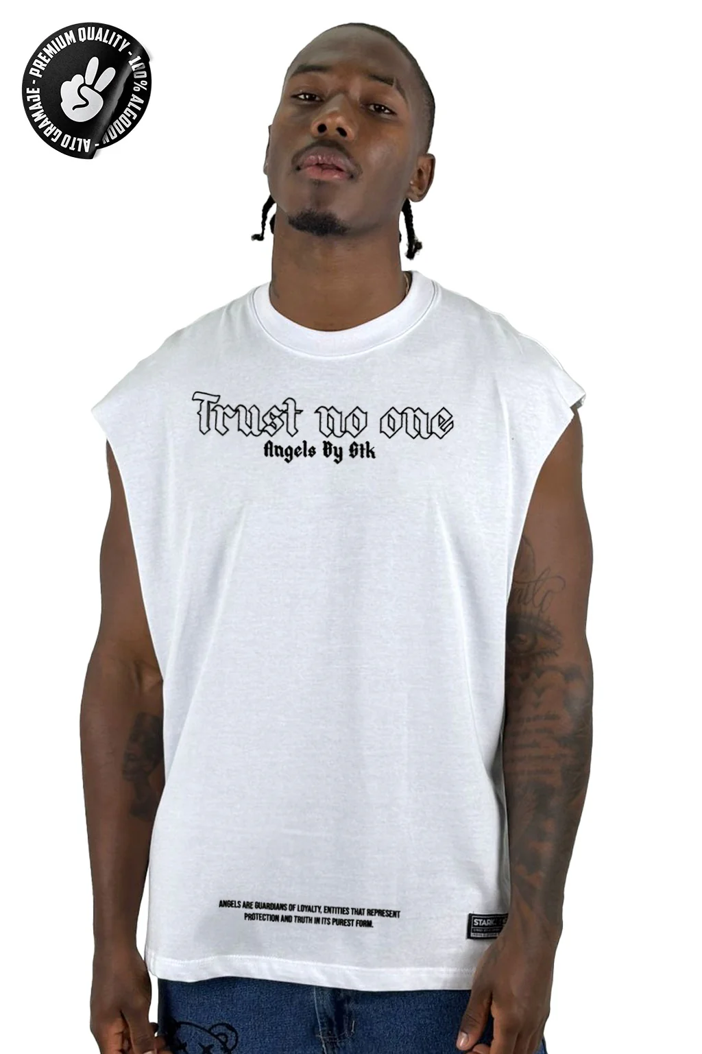 Camisilla Alto Gramaje blanco trust no one - Image 2