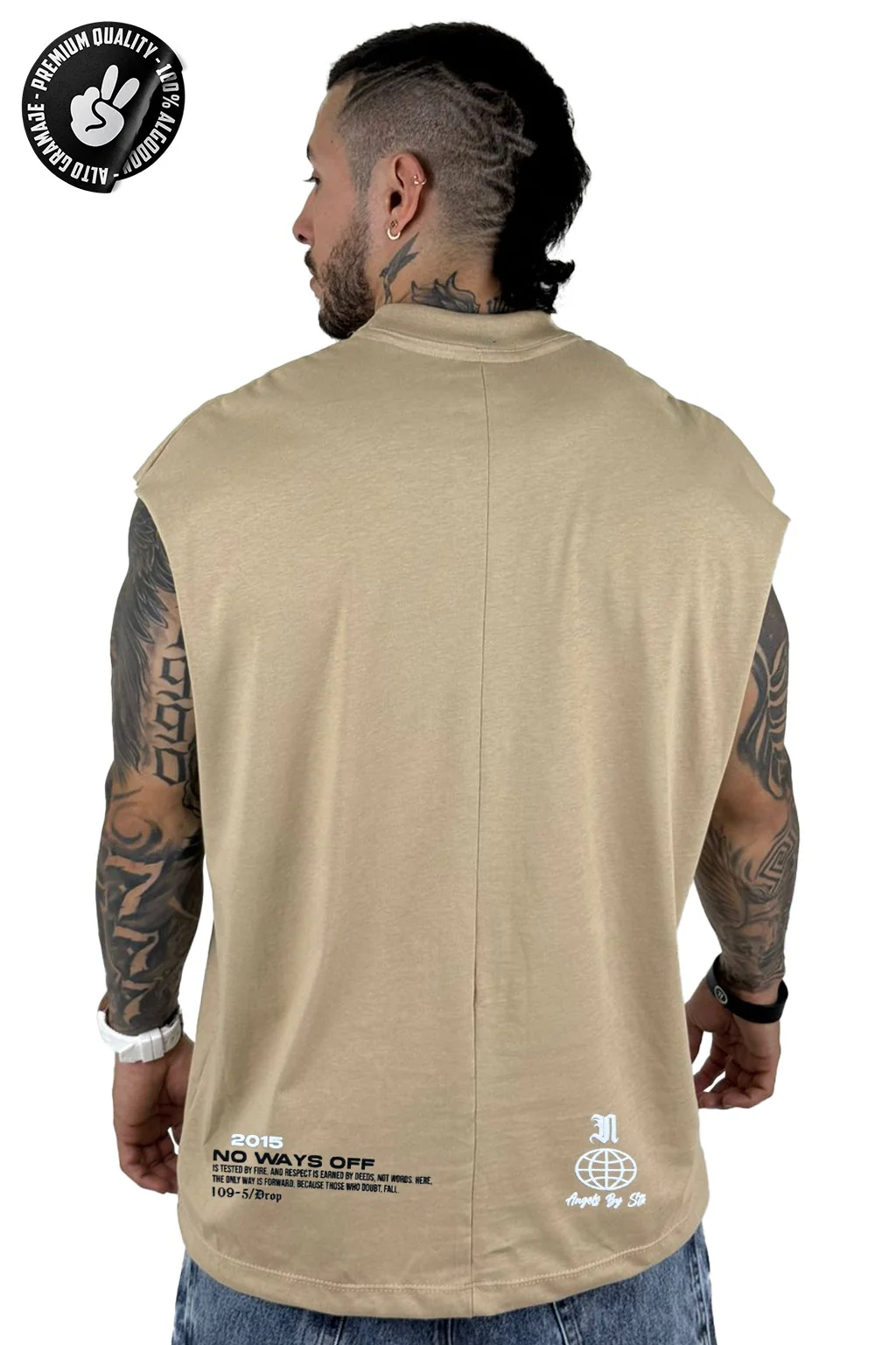 Camisilla Alto Gramaje beige no way - Image 2