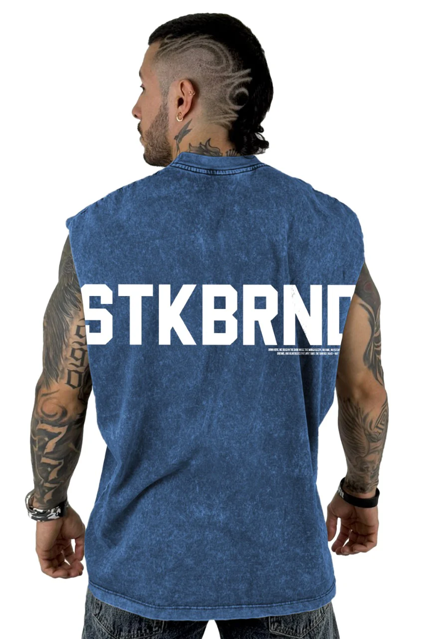 Camisilla Alto Gramaje Sky Azul STKBRND Blanco - Image 2