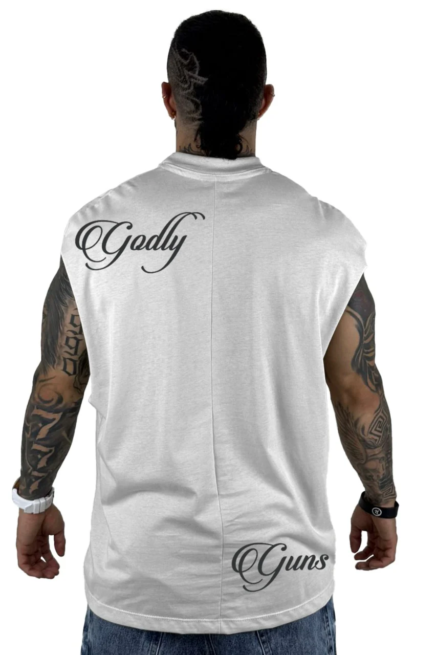 Camisilla Alto Gramaje sky Godly Guns Blanca - Image 2