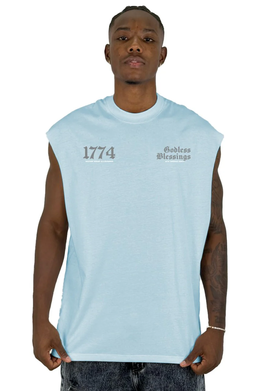Camisilla Azul Godless Blessings 1774 Alto Gramaje - Image 2