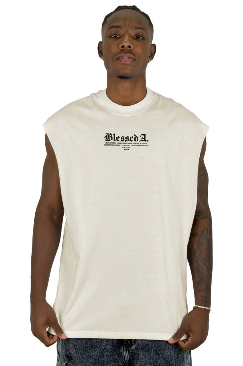Camisilla Beige Blessed A Alto Gramaje - Image 2