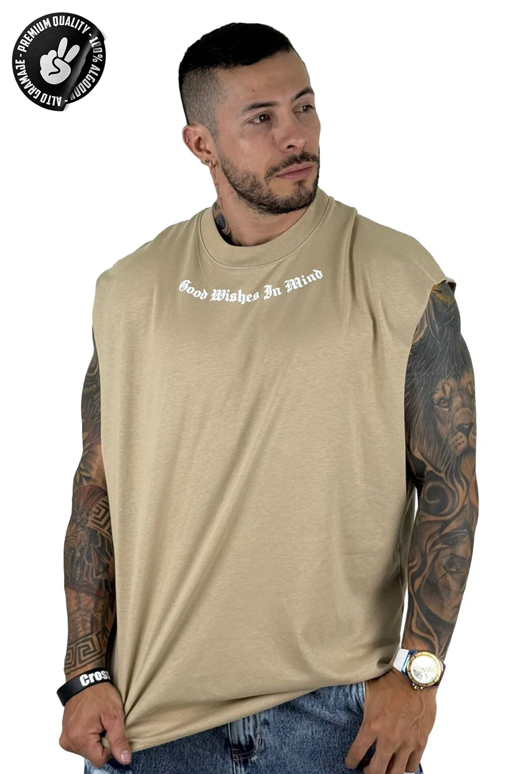 Camisilla beige good wishes Alto Gramaje - Image 2