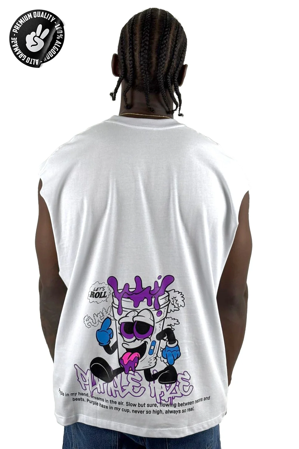 Camisilla Blanca Purple Haze Alto Gramaje - Image 2