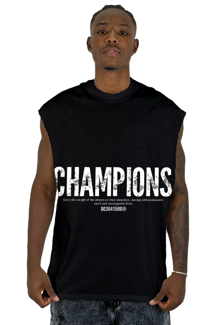 Camisilla Negra Champions Alto gramaje