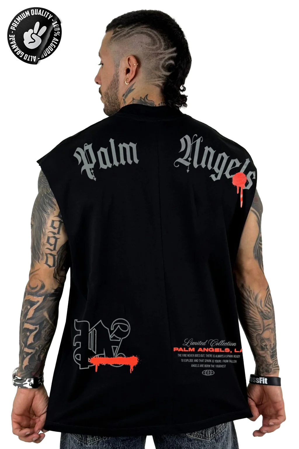 Camisilla Negra Alto Gramaje Palm Angels - Image 2