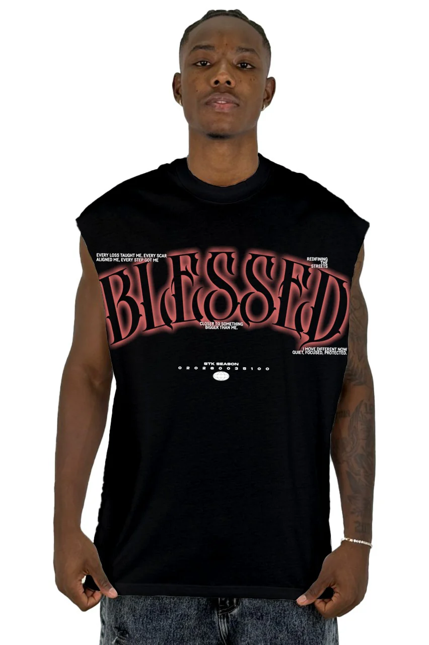 Camisilla Negra Blessed Alto Gramaje