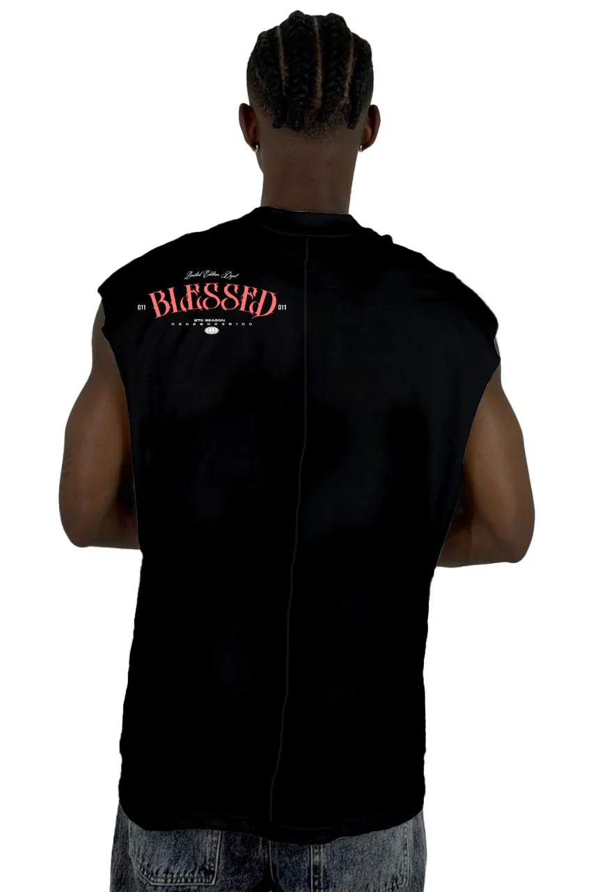 Camisilla Negra Blessed Alto Gramaje - Image 2