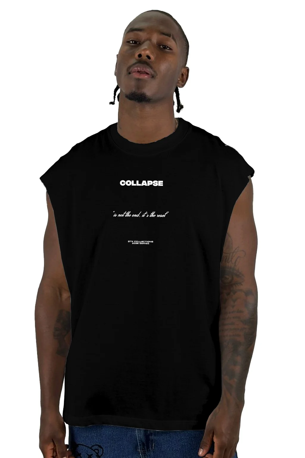 Camisilla Negra Collapse Alto Gramaje - Image 2