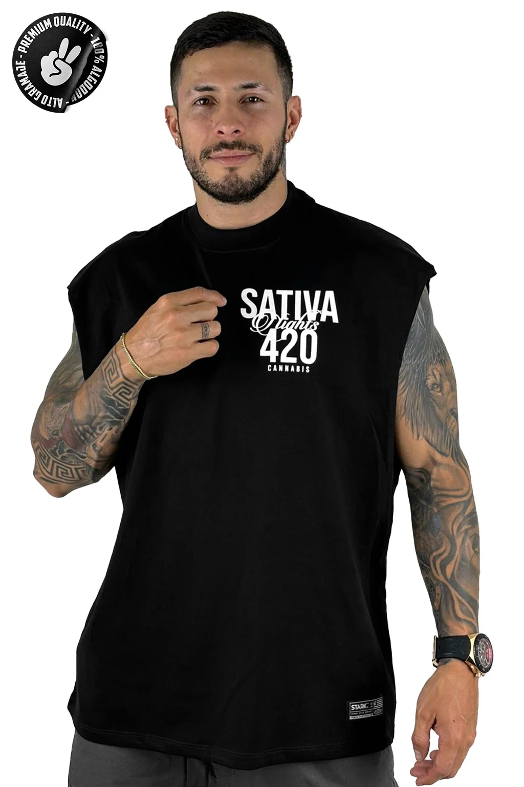 Camisilla Negra Sativa Alto Gramaje - Image 2