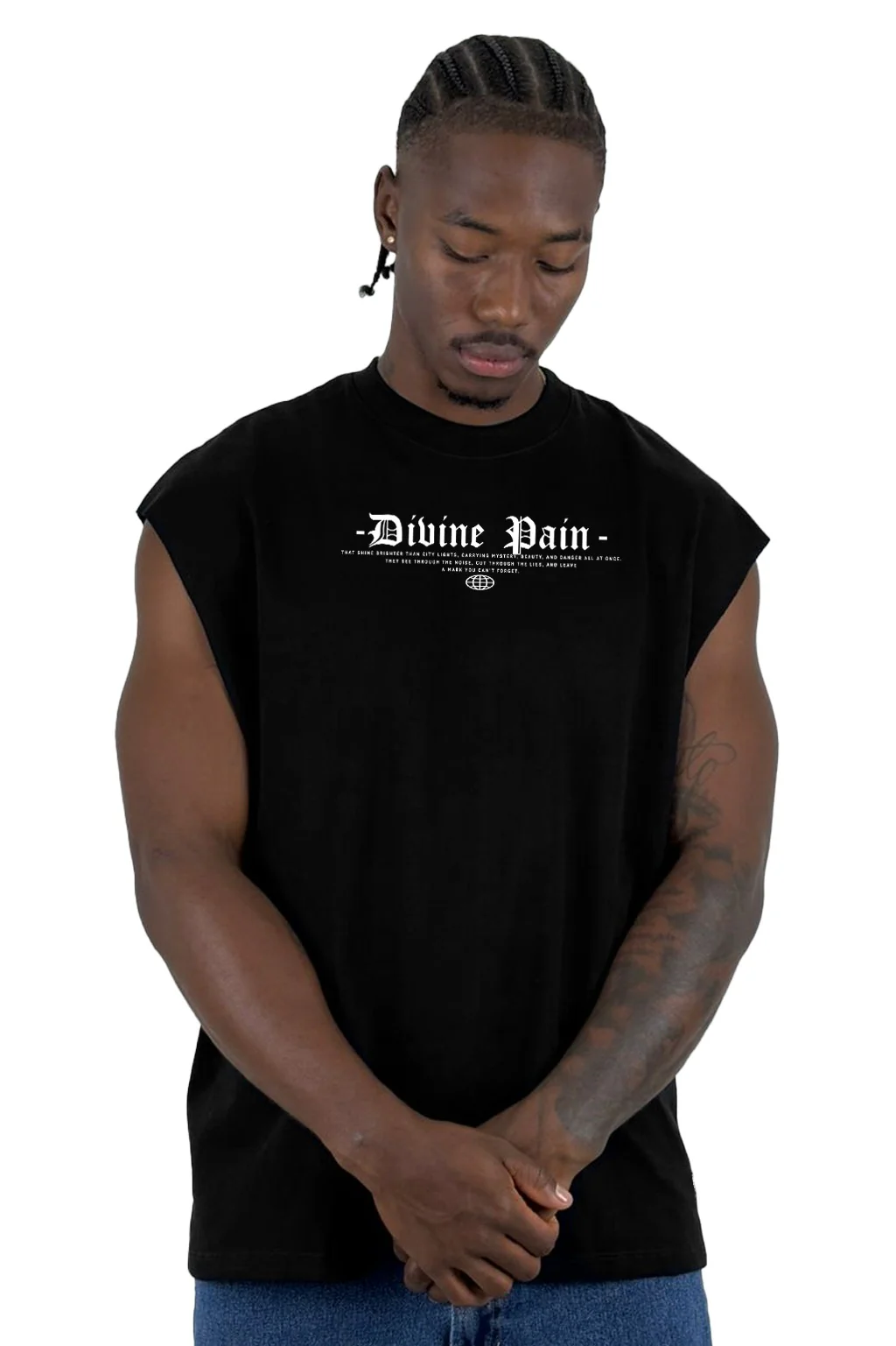 Camisilla Negra Divine Pain Alto Gramaje - Image 2