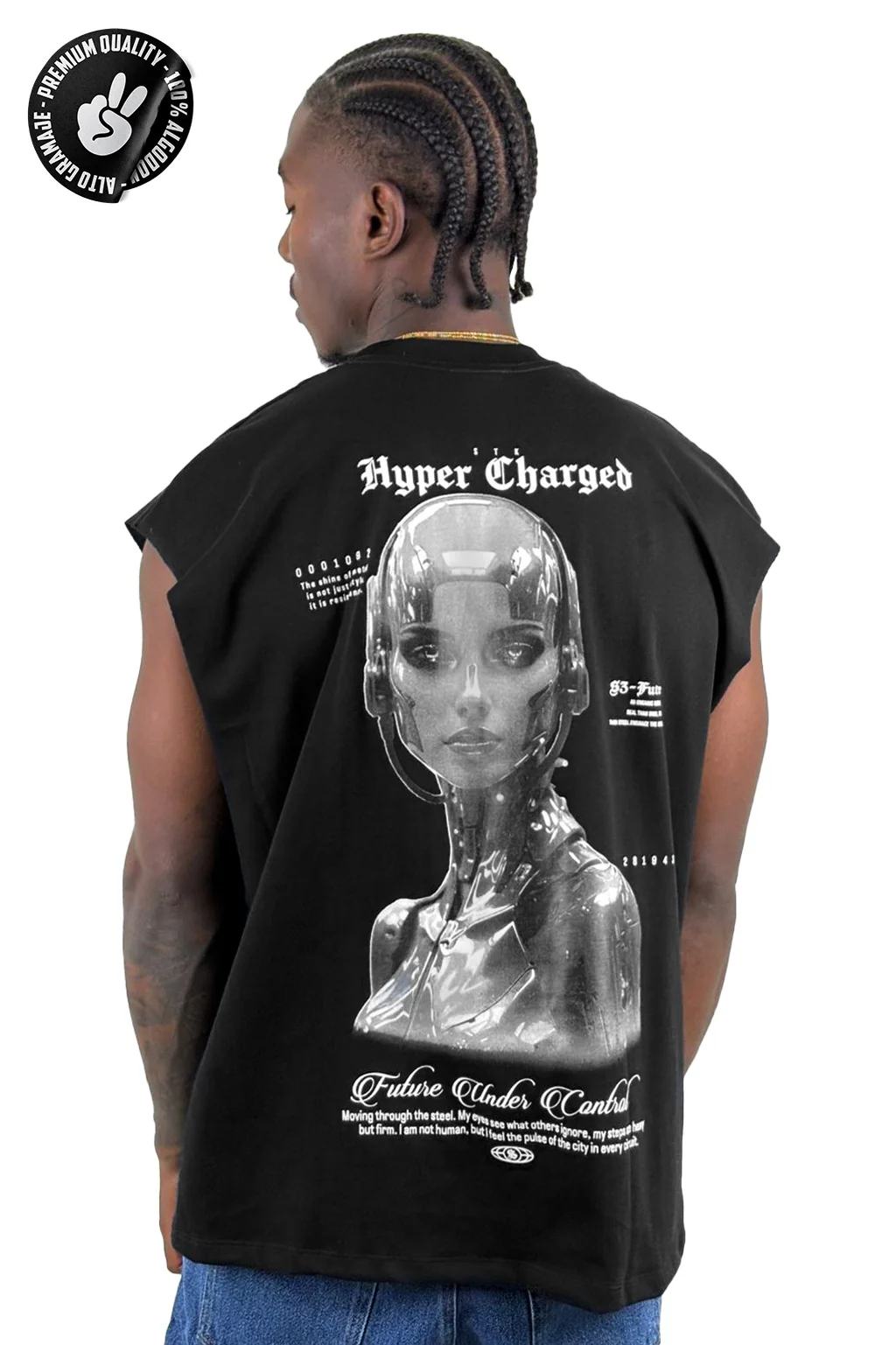 Camisilla Negra Hyper Charged Alto Gramaje - Image 2