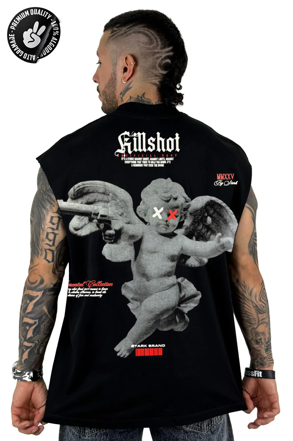 Camisilla Negra Killshot Alto Gramaje