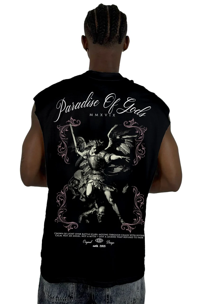 Camisilla Negra Paradise of Gods alto gramaje