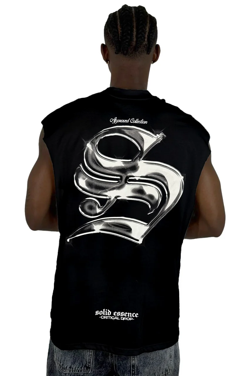 Camisilla Negra Solid Essence Alto Gramaje - Image 2