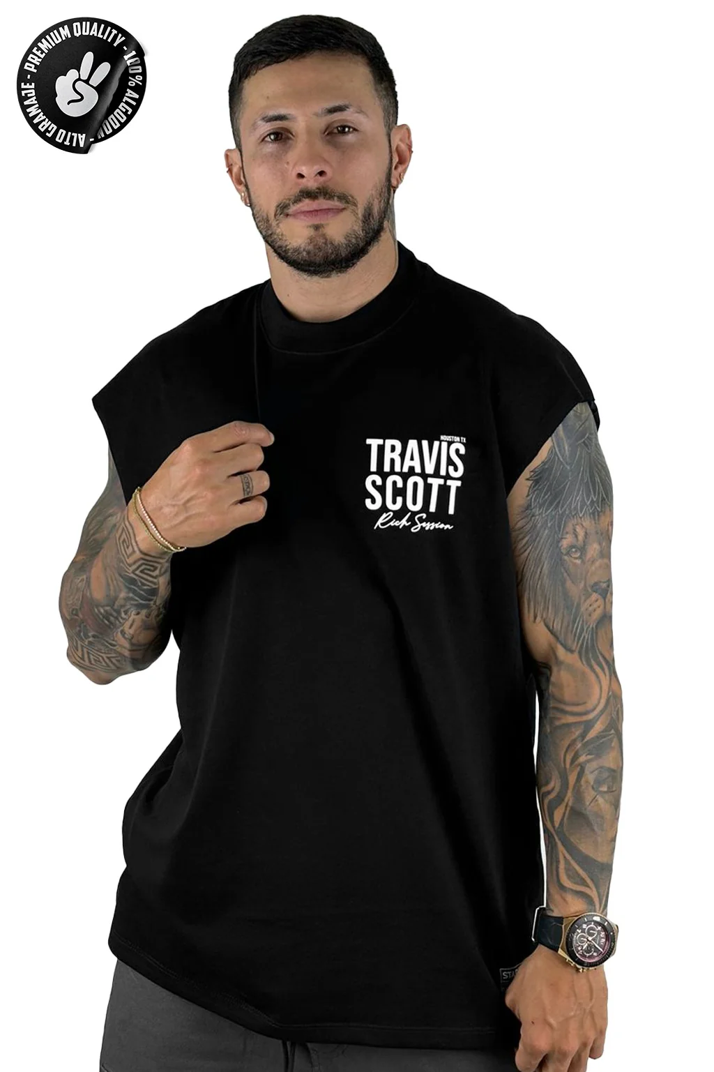 Camisilla Negra Travis Scott Alto Gramaje - Image 2