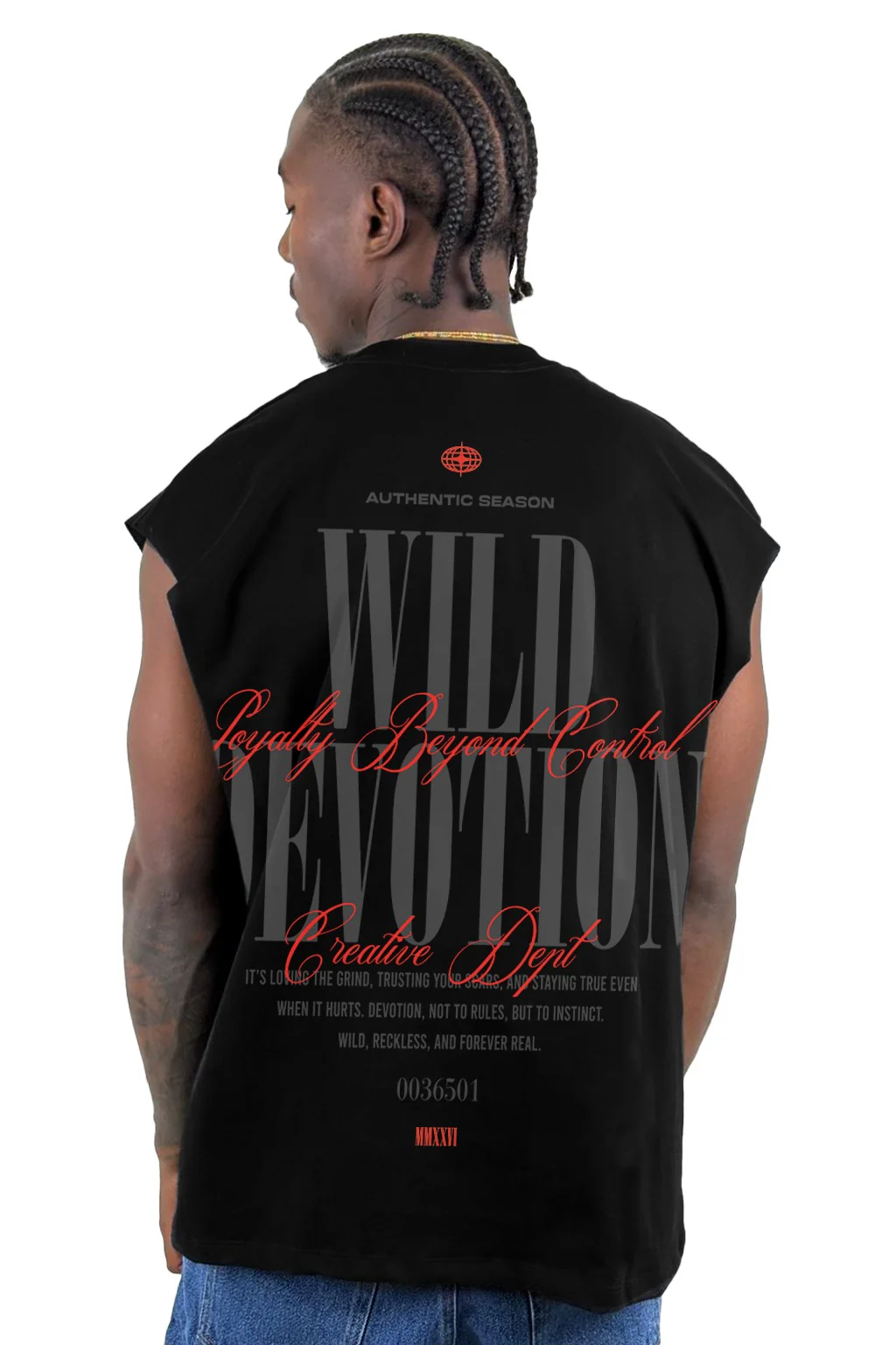 Camisilla Negra Wild Devotion Alto Gramaje - Image 2